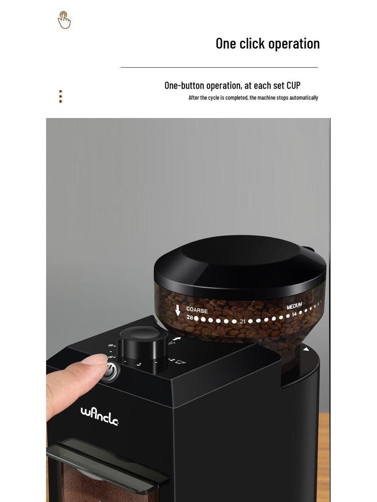 Brand New Automatic Coffee Grinder for Home - Italian American Design, Small Electric, Free Shipping