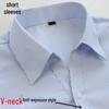 Women's Plus Size Blue Striped Formal Work Shirt - Hidden Button Design