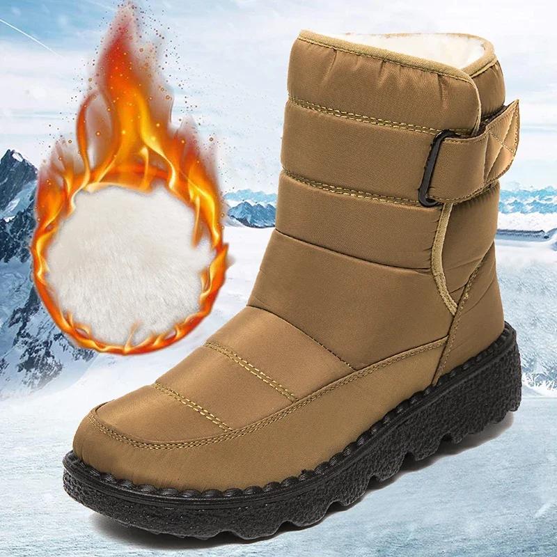 Fashion 2025 Waterproof Snow Boots for Women Comfort Plush Lined Non Slip Winter Boots Woman Plus Size 44 Soft Sole Warm Ankle Booties
