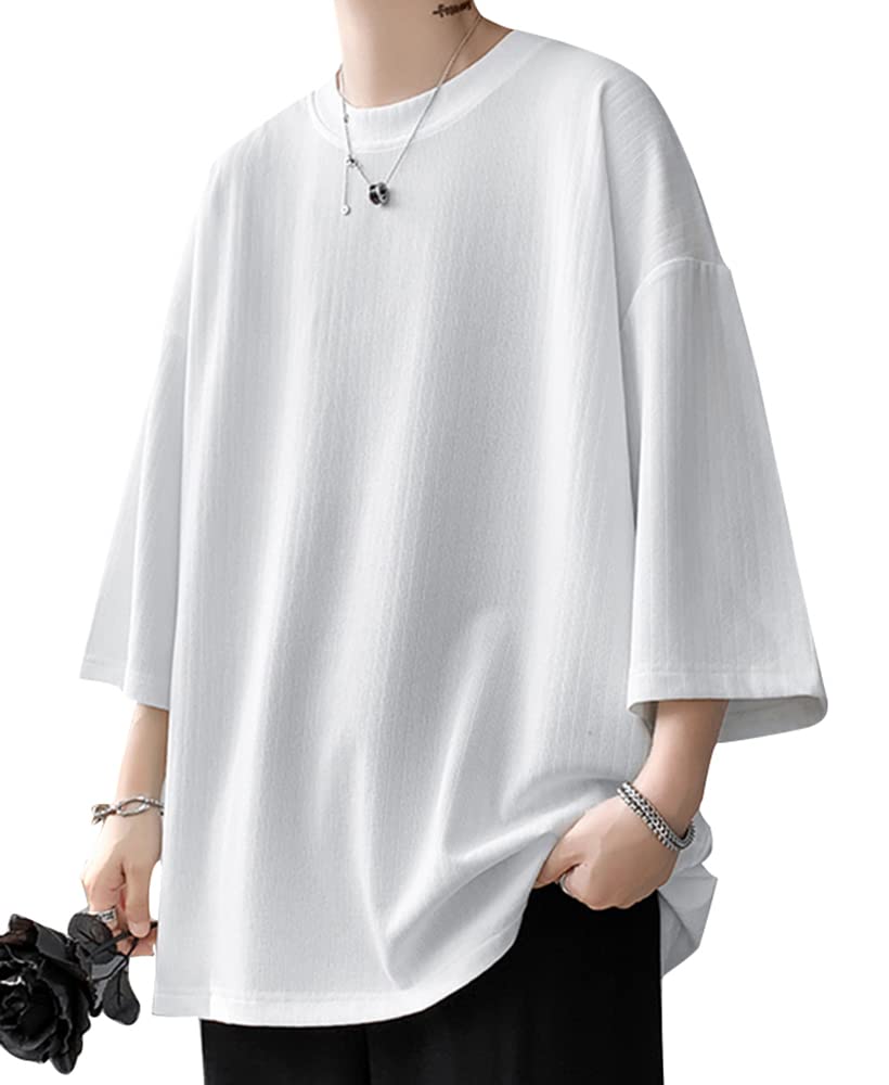 

Summer Large Big Summer Korean Style Soft to the [foveitaa] Men s T-shirt, Clothes, 3/4 Sleeves, Size, Cool, Relaxed, Cool, Silhouette, Clothes,
