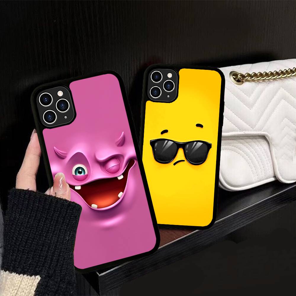 Funny Face For IPhone 17 16 15 14 13 12 11 Mini Pro Max Plus PC+TPU Back Phone Cover
