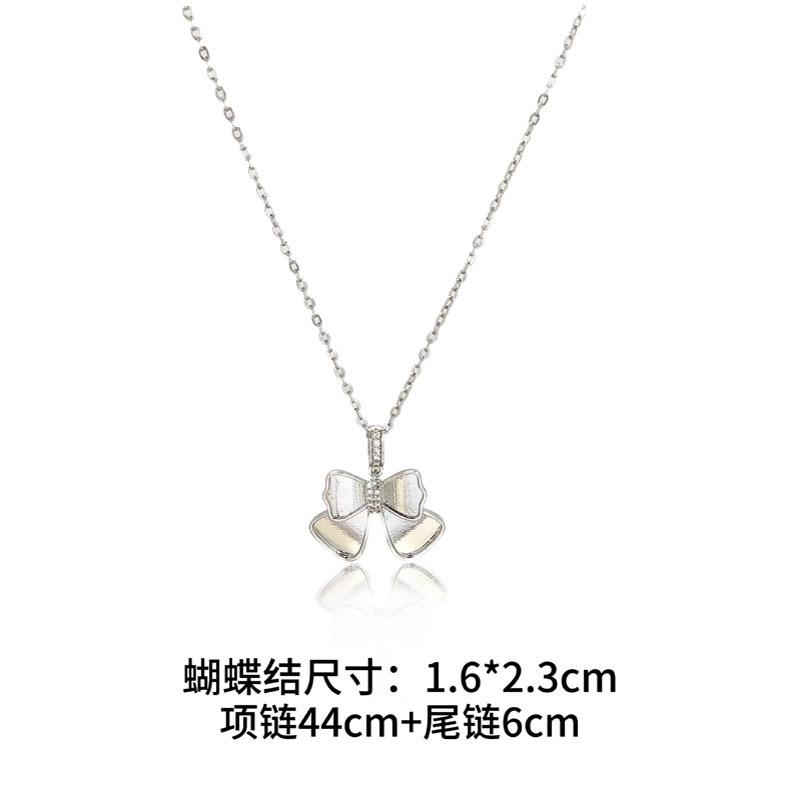 

New stainless steel necklace bow shell copper pendant intangible cultural heritage snail DIY material package team building activity