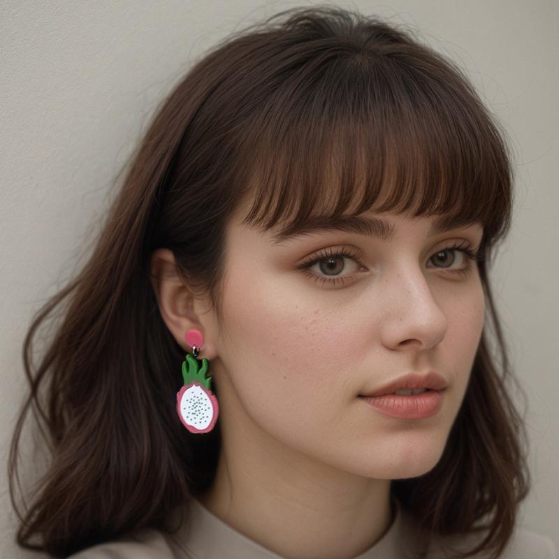 Fruit Earrings Strawberry Pitaya Fruit Earrings Sparkling Acrylic Earrings Decorative Gift Earring Party Jewelry Gif