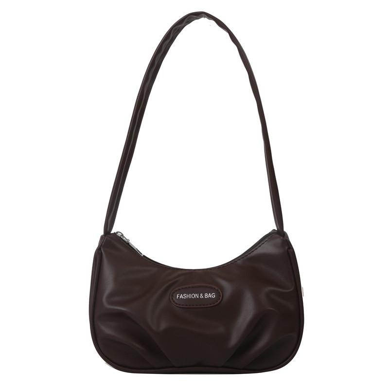 Borsa a Spalla da Donna Argentata con Materiale PU Pieghettato per Uso Quotidiano Casual