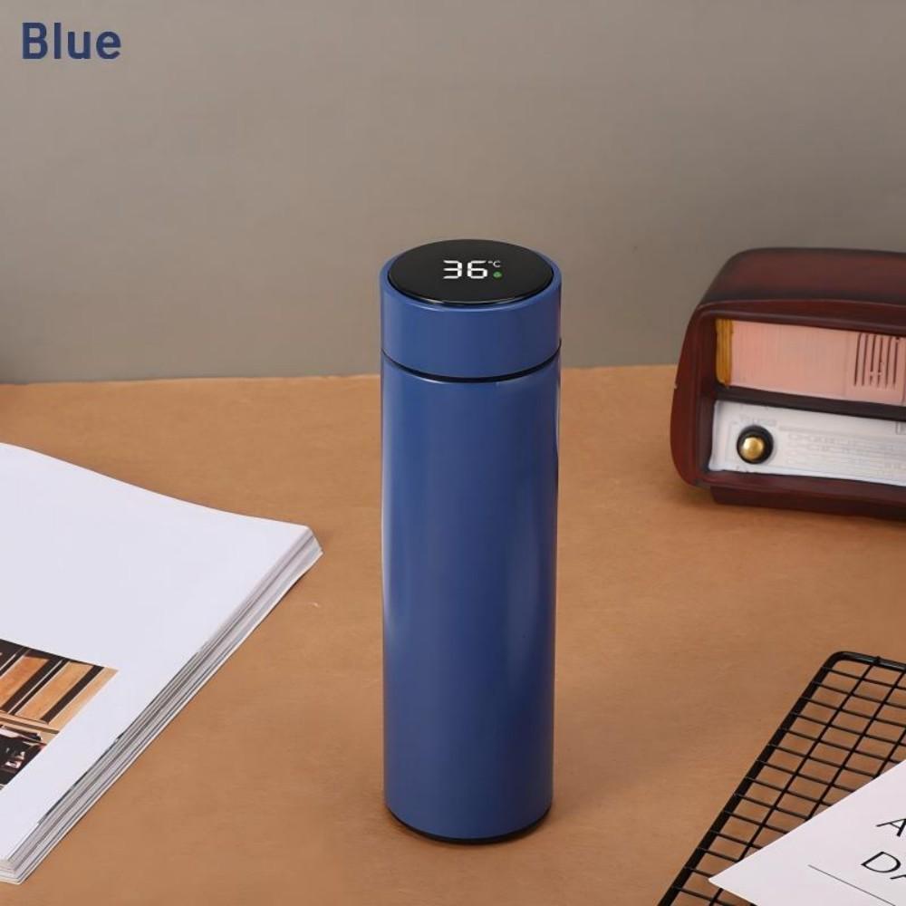 450ml Stainless Steel Thermos Bottle with Digital Temperature Display LED Intelligent Temperature Measurement Cup Vacuum Flask 401-500ml синий