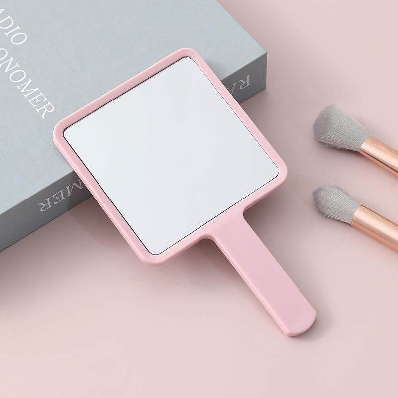 Portable Handheld Square Makeup Mirror with Salon-Quality Handle and Logo