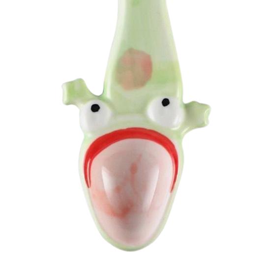 1/2Pcs Ugly Big Mouth Frog Ceramic Spoon Long Leg Frog Spoon