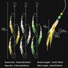 3 Packs Glow In Dark Multi-Color Chicken Feather Fishing Lure Fish Head Hooks Freshwater Saltwater Trout High Visibility Attractor