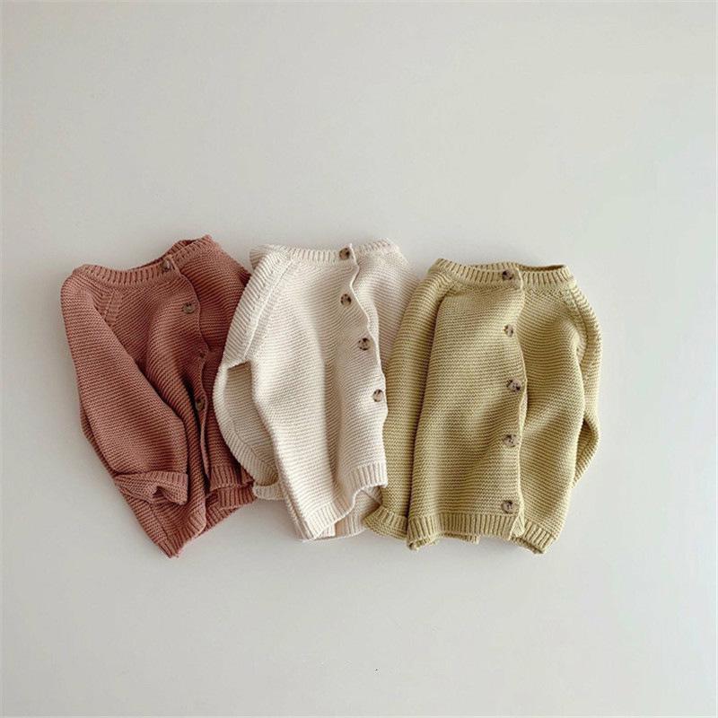 Spring & Autumn Knitted Cardigan for Kids - Boys' & Girls' Round Neck Sweater for Infants & Toddlers