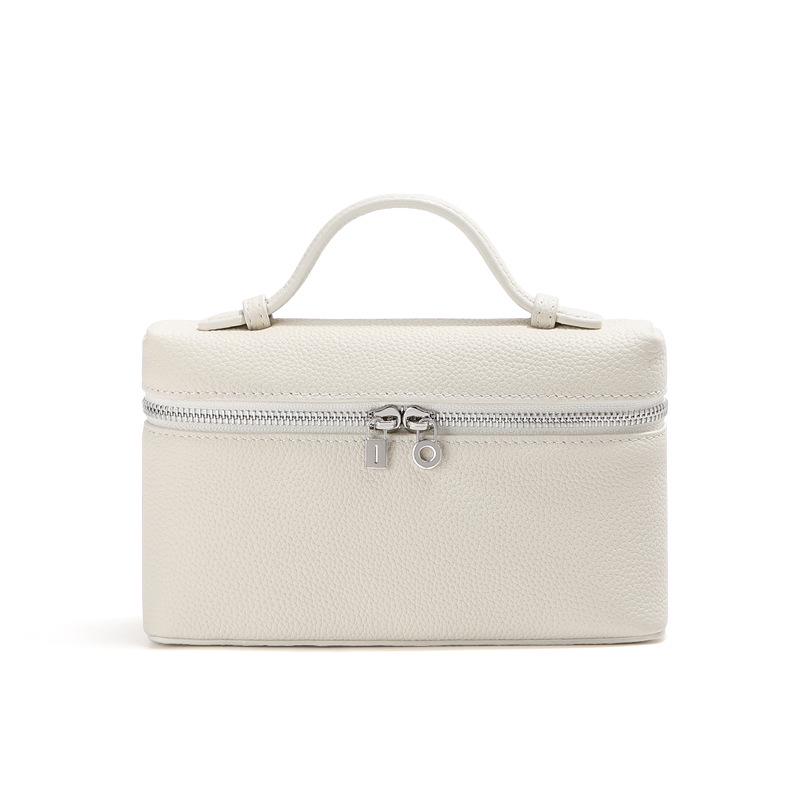 

2025 Жіноча біла сумка-ланчбокс кросбоді та ручна з натуральної коров ячої шкіри зернистої вичинки