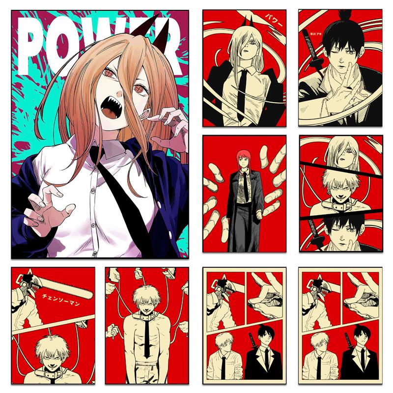 

Японская классика аниме Makima Chainsaw Man Плакаты и принты Современное искусство Картина на холсте Настенная картина Украшение дома