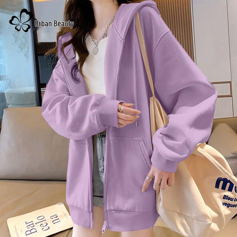 Women's Loose Fit Full-Zip Hooded Sweatshirt