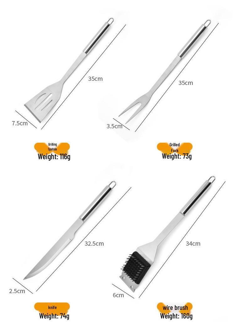 Stainless Steel BBQ Grilling Tool Set for Outdoor Cooking