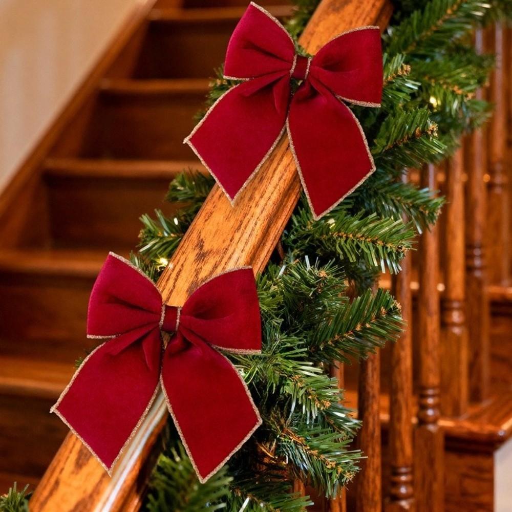 Flannel Christmas Bowknot Handcrafted Wreath Bow New Christmas Bow Tie  Christmas Tree