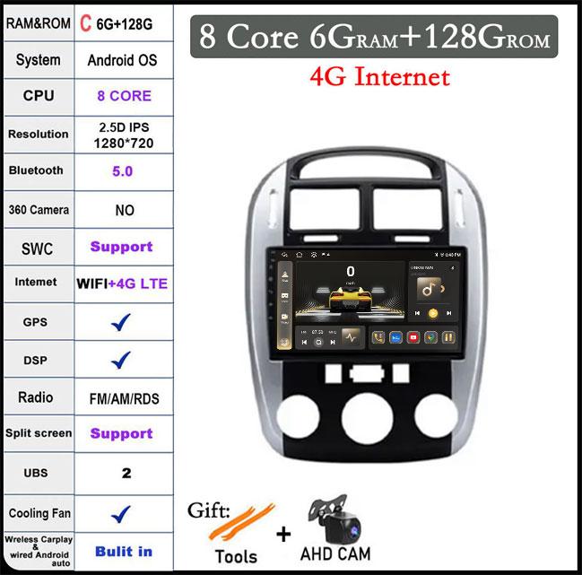 9 Lnch Android 14 For KIA Cerato 1 LD 2017-2020 Touch Screen Car Automotive Multimedia 4G+WIFI DSP Bluetooth Stereo Auto Rideo