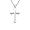 Cross oil drop men's titanium steel necklace, domineering fashion couple pendant, male and female student accessories