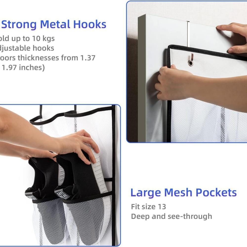 Shoe Rack organizer Over the Door Hanging shoe rack organizer Large Breathable Mesh Pockets slippers organizer shoe storage