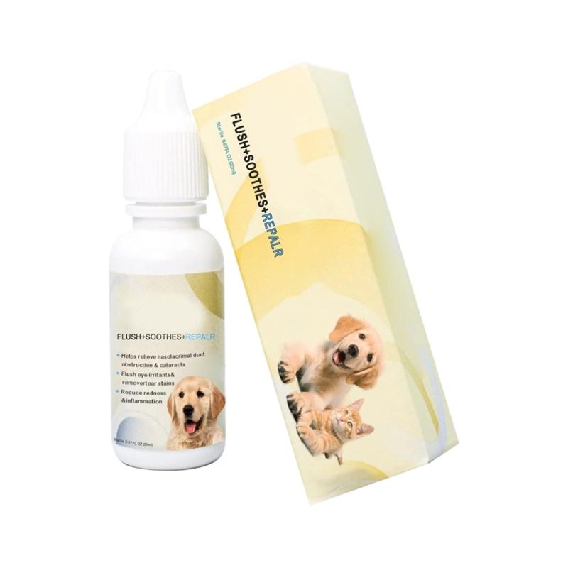 Lava-Olhos para Animais de Estimação Colírio Eficaz Remoção de Manchas de Lágrimas Colírio Remove Detritos Eye-Clear Frasco de 20ml Suprimento para Animais