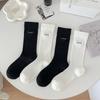 1Pair Women Thin Hollow Out Long Loose Socks Jk Lolita Sweet Girls Japanese Solid Color Breathable Cotton Spring Summer Stocking