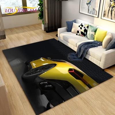 New 3D Sports Car Concept Car Area Rug,Carpet Rug for Living Room Bedroom Sofa Doormat Decoration, Kids Play Non-slip Floor Mat