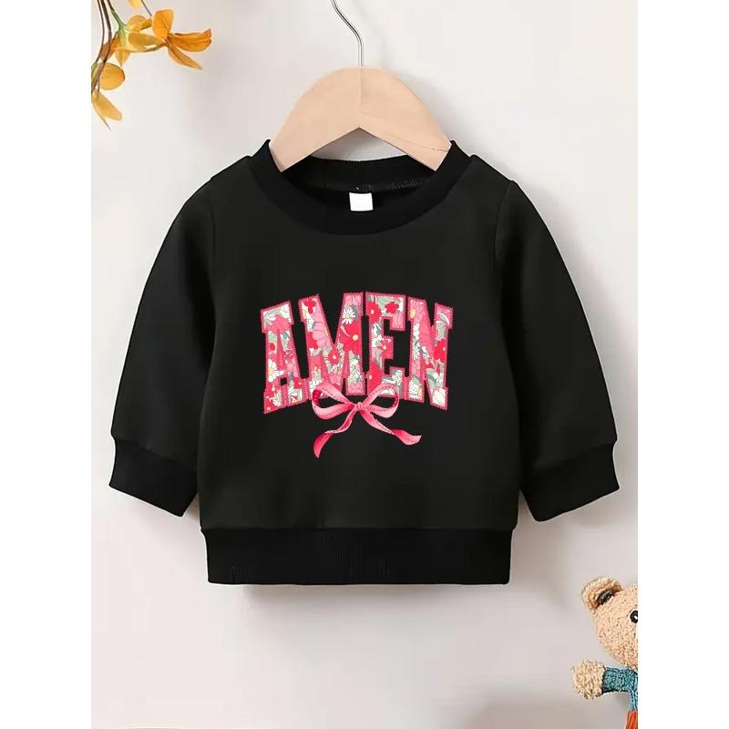 Kids Sweatshirt ,Cute Floral Print Pattern Girls' Spring And Autumn, Round Neck Sweatshirt ,Comfortable And Easy Design Outdoor Wear Preferred