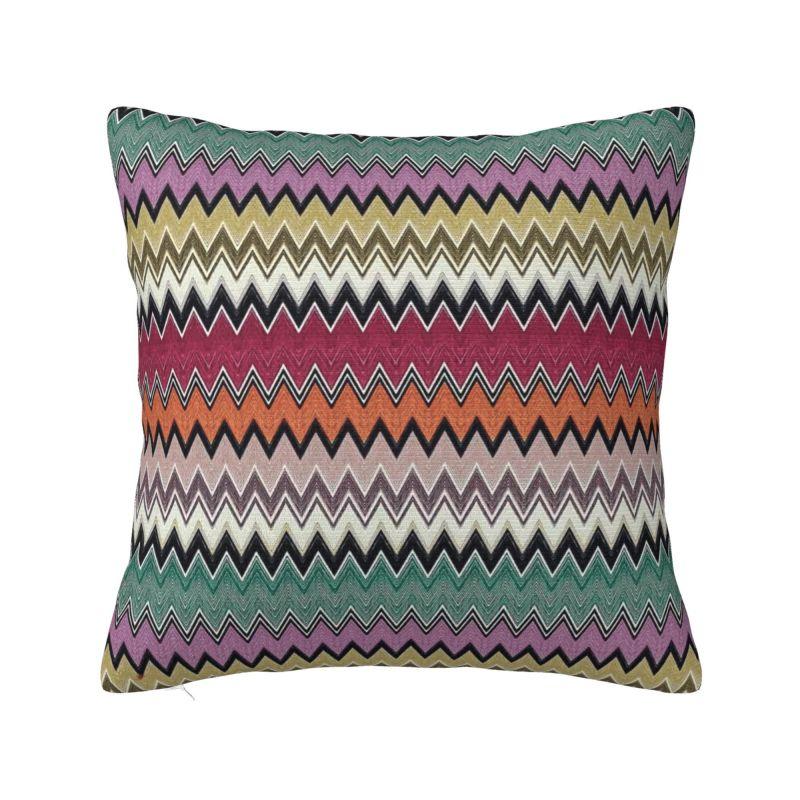

Сучасний Модний Популярний Зигзагоподібний Візерунок Чохол на Подушку для Дивана Оксамитовий Богемний Геометричний Наволочка Декорація для Спальні 45x45cm 18x18in