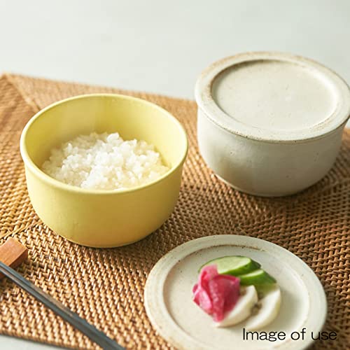 Aito Seisakusho "Küchenwerkzeuge" Ohitsu (Reisbehälter) mit Deckel, 0,5 Tassen Fassungsvermögen, Einzelportion, mikrowellen- und spülmaschinenfest, weiß, Mino-Keramik, m