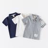 Polo Shirt Bars Polo Collar Solid Color T-shirt Half Sleeve Children's Clothing