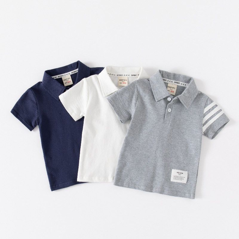 Polo Shirt Bars Polo Collar Solid Color T-shirt Half Sleeve Children's Clothing