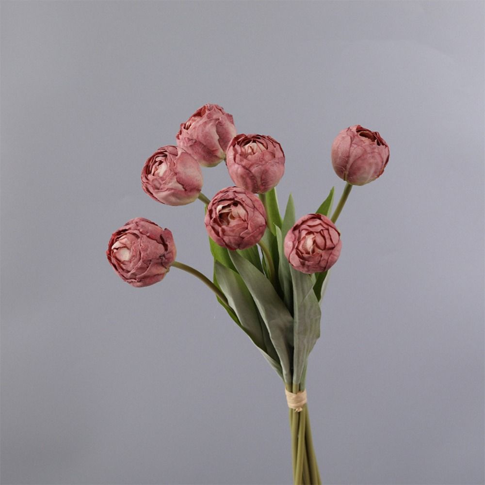7 Köpfe Künstliche Tulpenzweige Echte Haptik Realistische Seidentulpenblume Handgefertigt Kunstblumen Hochzeitsfeier Dekor