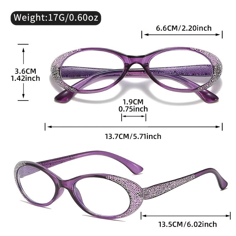 Elegant Rhinestone Cat Eye Reading Glasses for Women - Fashionable Blue Light Blocking Readers with Sparkling Rhinestones