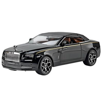 1:Modèle Réduit de Voiture Rolls-Royce Dawn Décapotable en Alliage Moulé sous Pression à l'Échelle 24 avec Mécanisme à Ressort - Noir