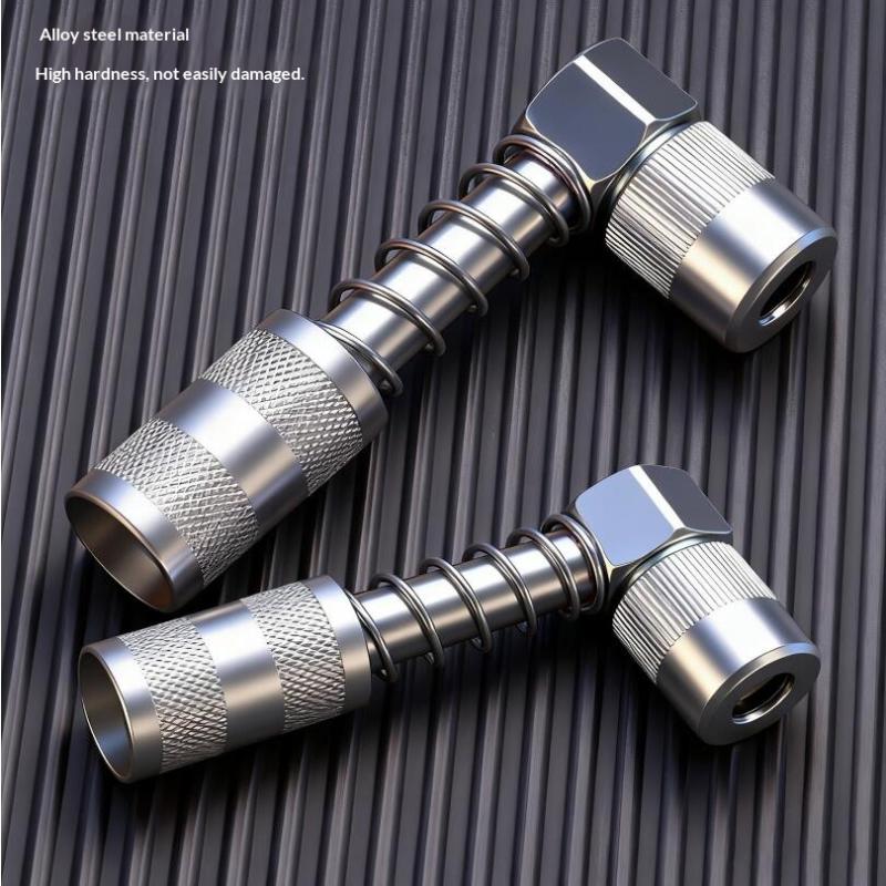 Grease Gun Nozzle 90 Degree Heavy Duty Alloy Steel Leak Proof for Narrow Space Home Garage Repair Use