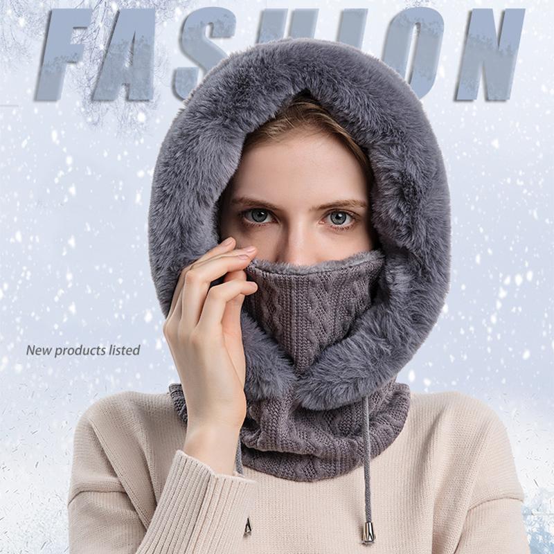 Winter Hats Outdoor Cycling Headgear Ski Cap Cold Protection Warm Bib Face Mask Integrated Scarf Knit Ski Caps