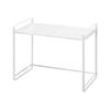 Yamazaki Jitsugyo 3130 Teleskop-Range-Rack, Weiß, ca. Teleskopregal für Mikrowellentürme mit Haken (B 47,5–75 x T 35 x H 50 cm)