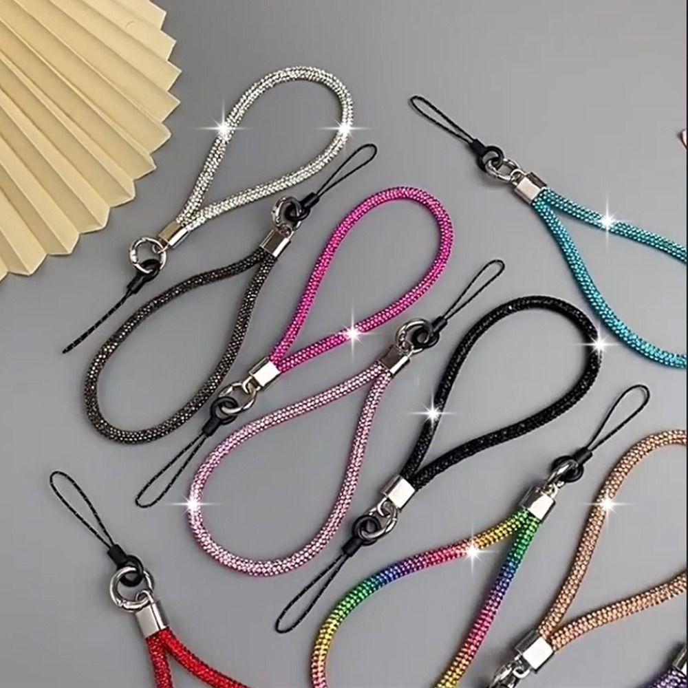 Glitter Flashy Phone Lanyard Phone Wrist Straps Keychain Hanging Anti-lost Rope