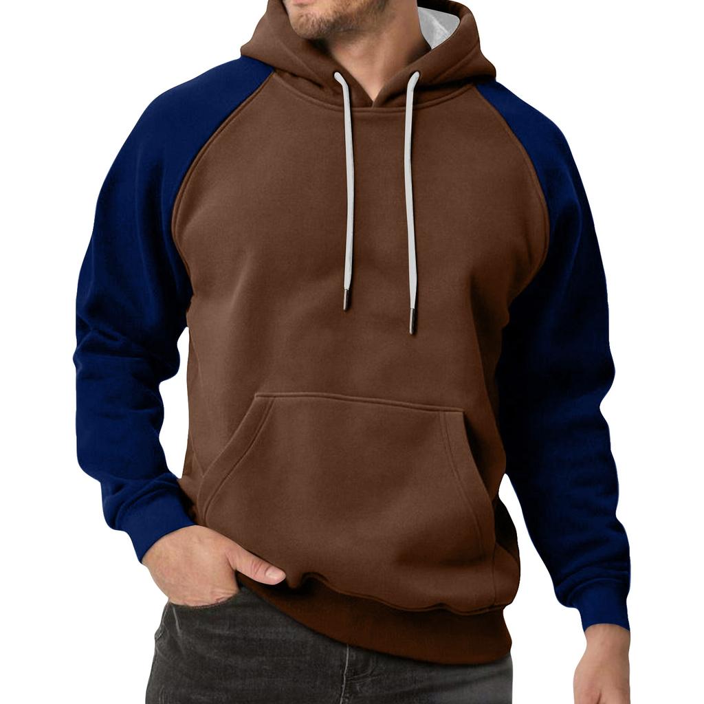Men's Colorblock Sweatshirt Hoodie Men's Sports Large Size Casual Sweatshirt