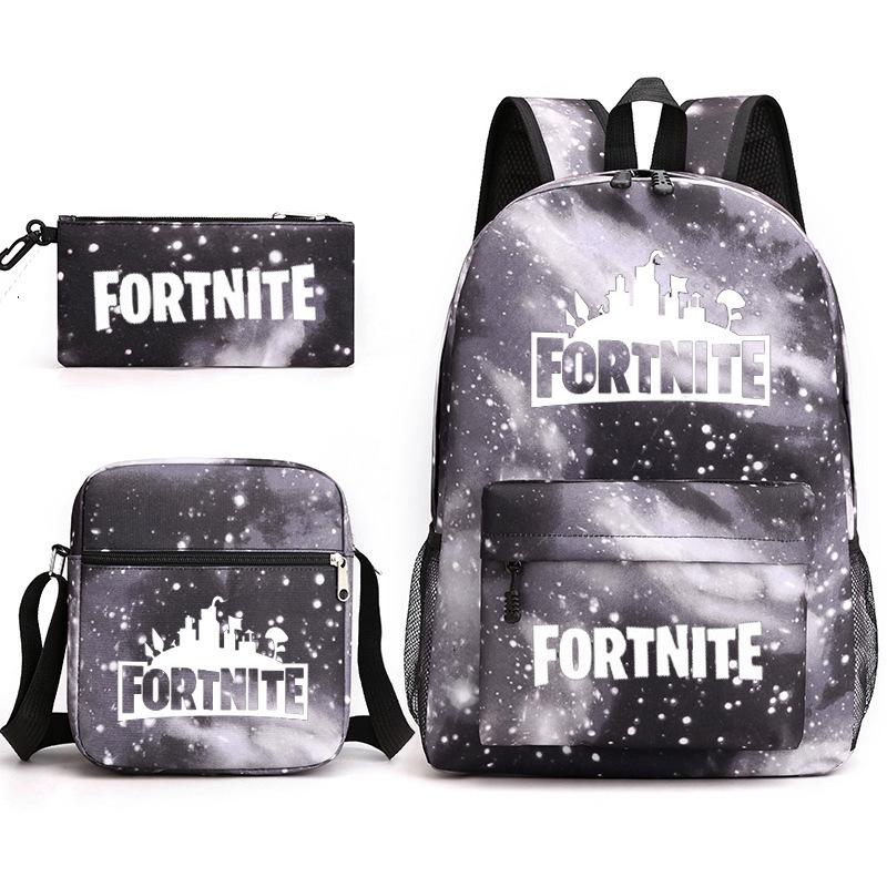 Peripheral Printed Schoolbag 3-Piece Pencil Case Shoulder Bag Backpack
