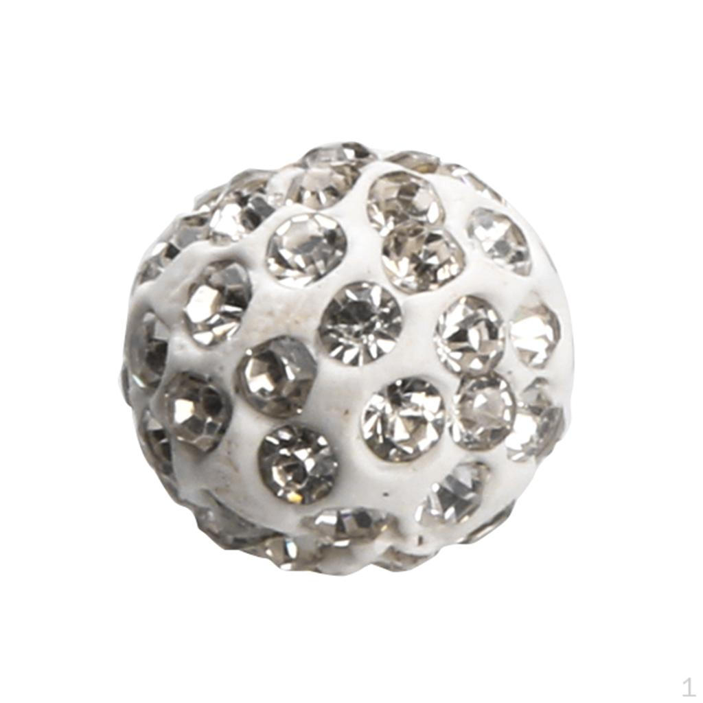 100 Rhinestone Spacer Beads Polymer Round Charm Supplies For Jewelry Making