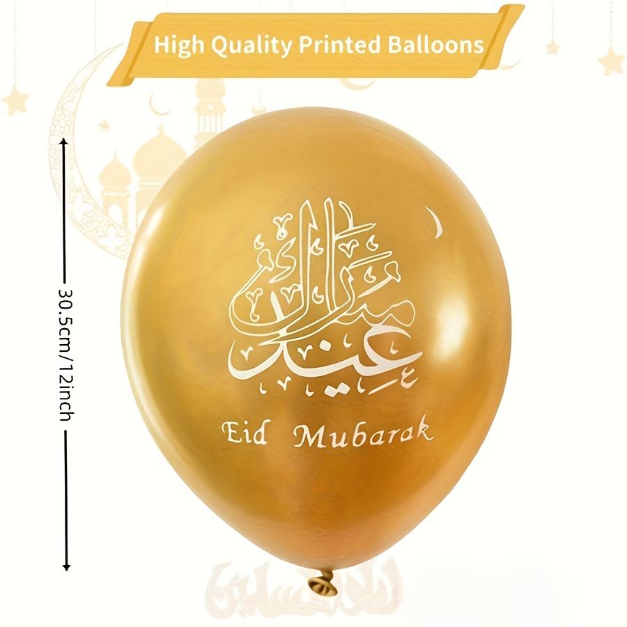 15pcs 12inch Eid Mubarak Colorful Balloons Ramadan Home Decoration Latex Balloon Islam Muslin Kareem Festive Party Outdoor Decor