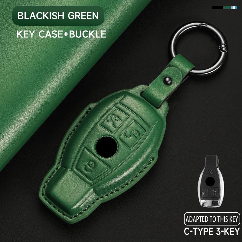 Genuine Leather Car Key Case Cover Key Bag For  Mercedes Benz A C E S G Class GLC CLE CLA GLB GLK GLS Protect Set Accessories