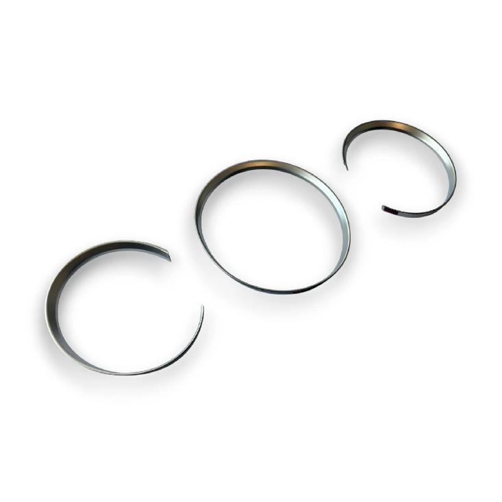 1 Set 3pcs Matt Chrome Dashboard Dial Gauge Rings Bezel Trim for Porsche Macan 95B 2014-2023