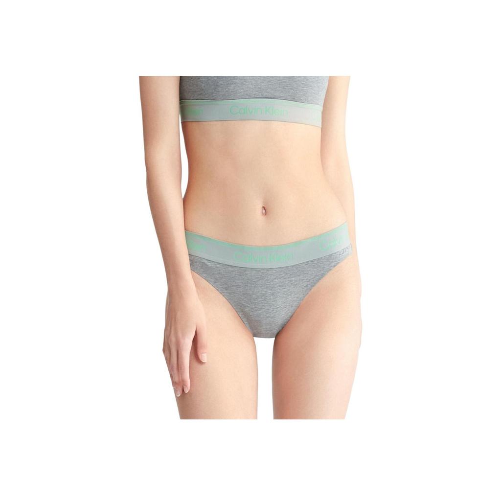 Calvin Klein Color Block Letter Jacquard Comfortable Sexy Thong Women Underwear Gray QF7189-P7E