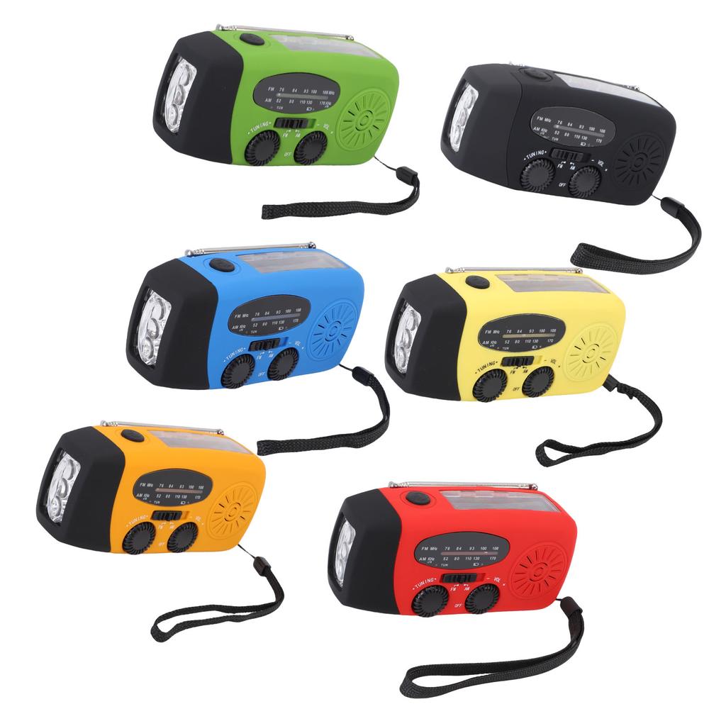 Emergency Hand Crank Radio with 3 LED Flashlight AM FM NOAA Portable Weather Radio Solar Powered Rad