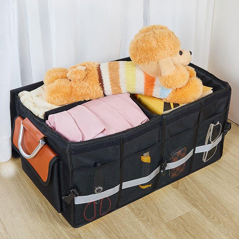 Collapsible Car Storage Box Multi-Compartment Car Cargo Container Trunk Storage Organizer  SUVs