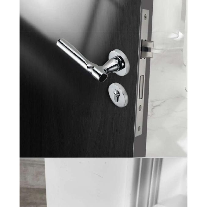 Bright Silver Indoor Silent Door Lock Nordic Light Luxury Bedroom Split Door Handle Lock