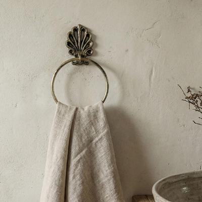 Round Hand Towel Holder Hanger Organizer Storage Rack Retro Wall Mounted for Bathroom