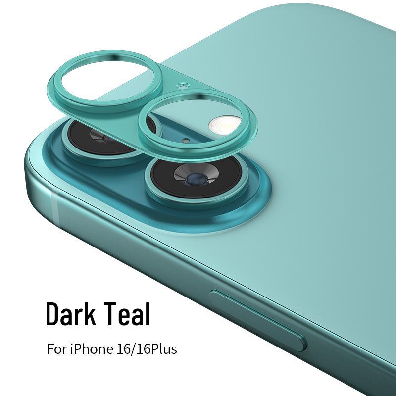 Compatible Apple iPhone 16 Pro Max Frosted Aluminum Lens Film Armor with Hollowed-Out Metal Sticker