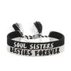 Heart-to-Heart Best Friends Embroidered Bracelet with Tassel