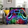 Neon Gaming Controller Blanket Flannel Blanket for Bed, Sofa, Camping, Hiking, Picnic Essentials, Gift for Family Fan Gifts